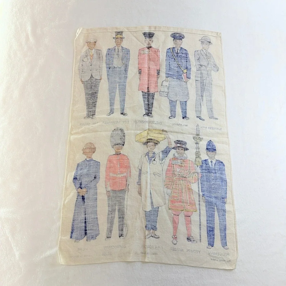 Vintage Ulster Pure Linen Tea Towel‎ British Occupations Made in Ireland 19x29